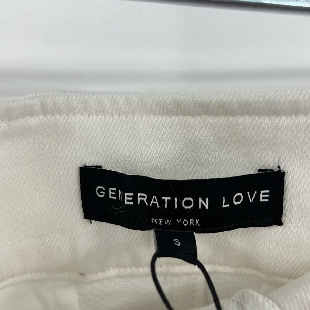 🆕Generation Love Mona High Waist Cuffed Denim White Shorts Classic Fit - Picture 12 of 13
